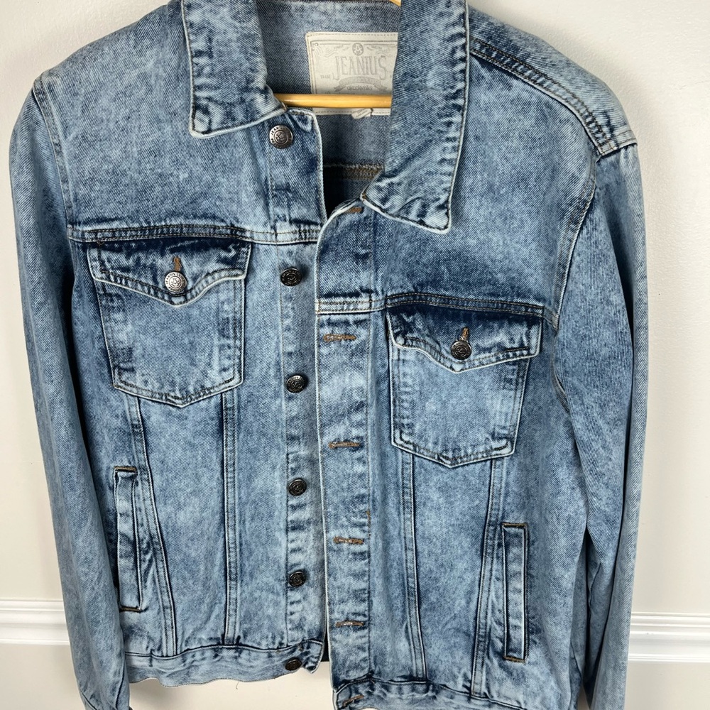 Denim Jacket with Button Closure